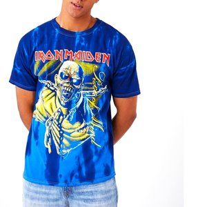 Iron Maiden Piece of Mind Tie Dye metal rock Official T-Shirt L runs bigger NWT